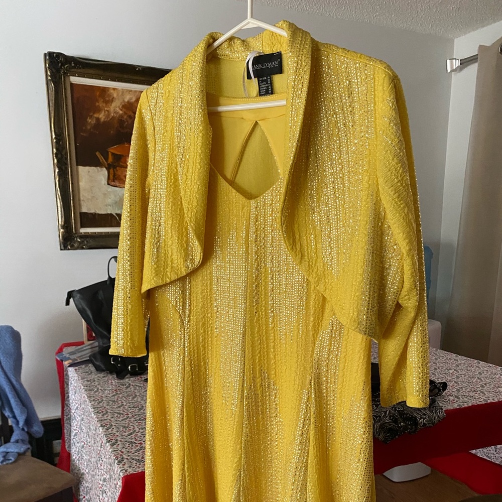 Frank Lyman amazing rich yellow dress and jacket